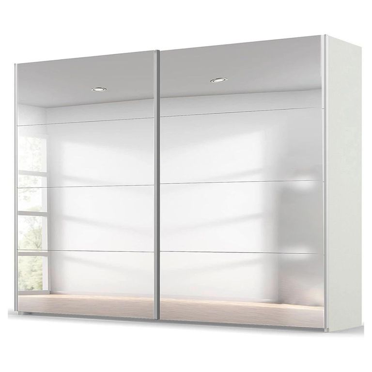 Beluga Extra Sliding Wardrobe - 271cm - 2 Door - Mirrored - Alpine White