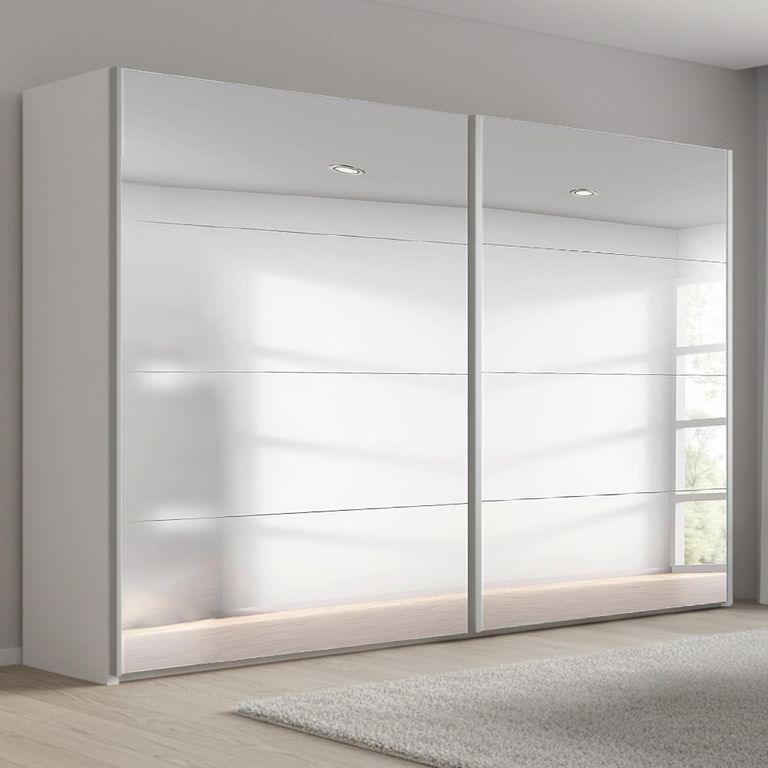 Beluga Extra Sliding Wardrobe - 271cm - 2 Door - Mirrored - Alpine White