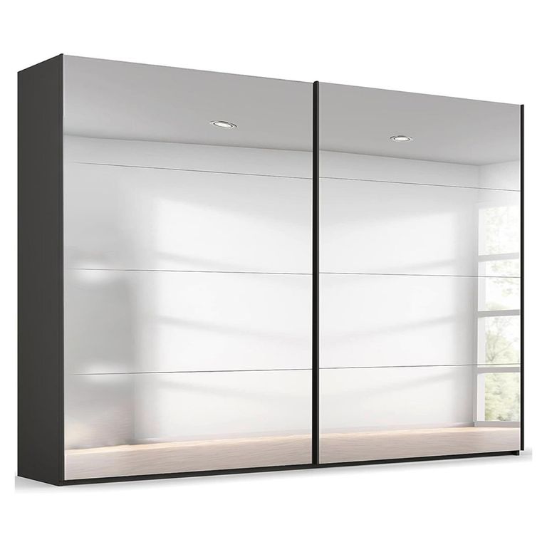 Beluga Extra Sliding Wardrobe - 271cm - 2 Door - Mirrored - Graphite
