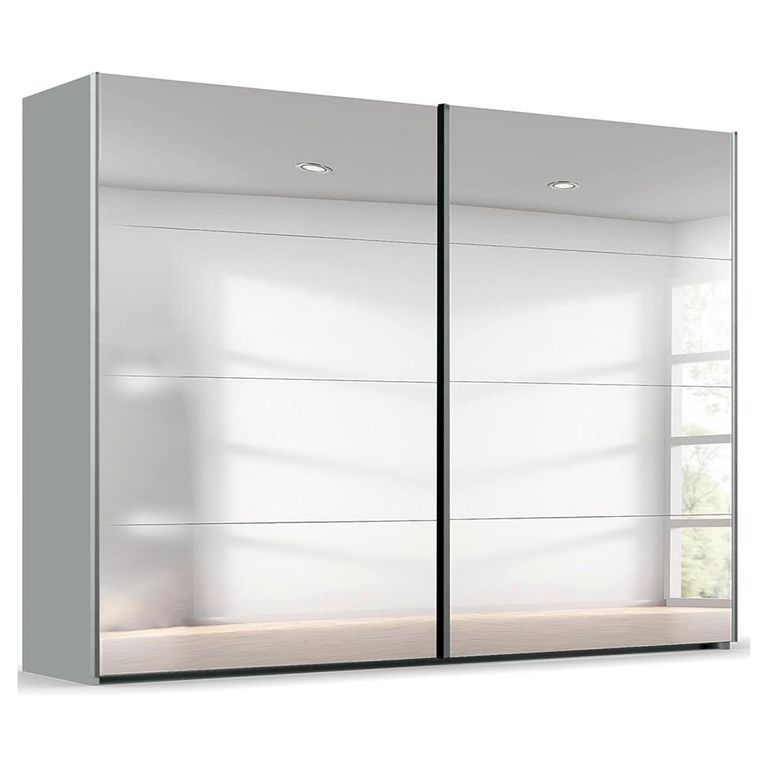 Beluga Extra Sliding Wardrobe - 271cm - 2 Door - Mirrored - Silk Grey