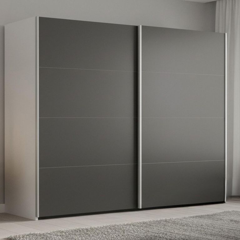 Beluga Extra Sliding Wardrobe - 271cm - 2 Door - Alpine White & Graphite