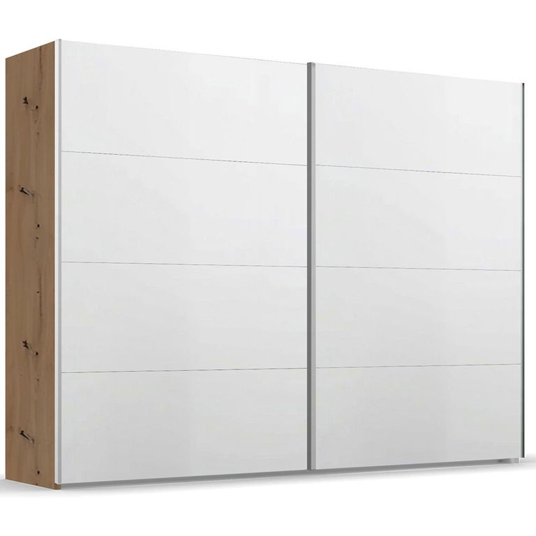 Beluga Extra Sliding Wardrobe - 271cm - 2 Door - Artisan Oak & Alpine White