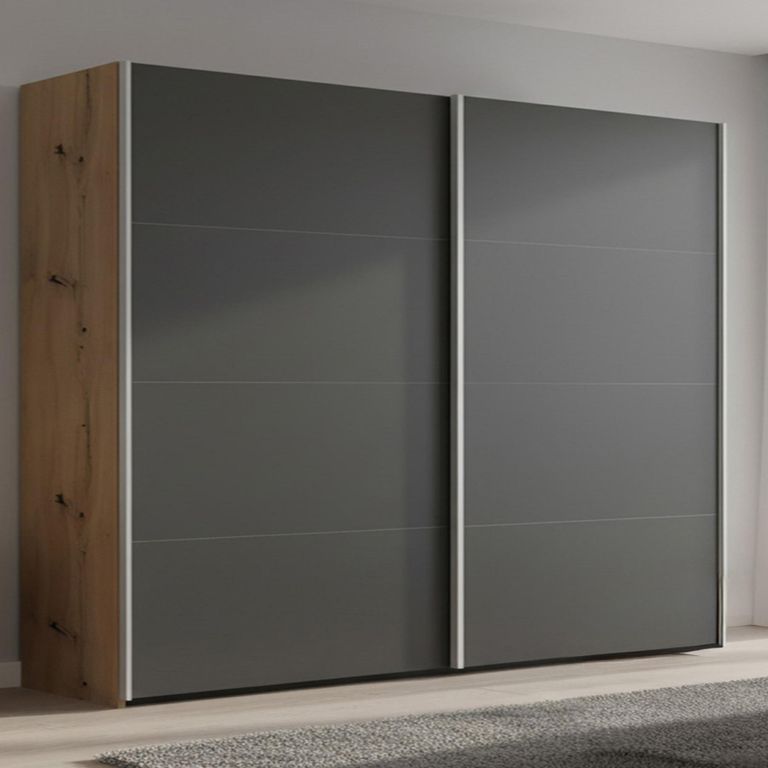 Beluga Extra Sliding Wardrobe - 271cm - 2 Door - Artisan Oak & Graphite