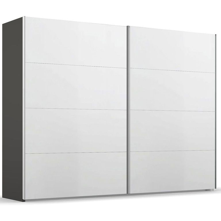 Beluga Extra Sliding Wardrobe - 271cm - 2 Door - Graphite & Alpine White