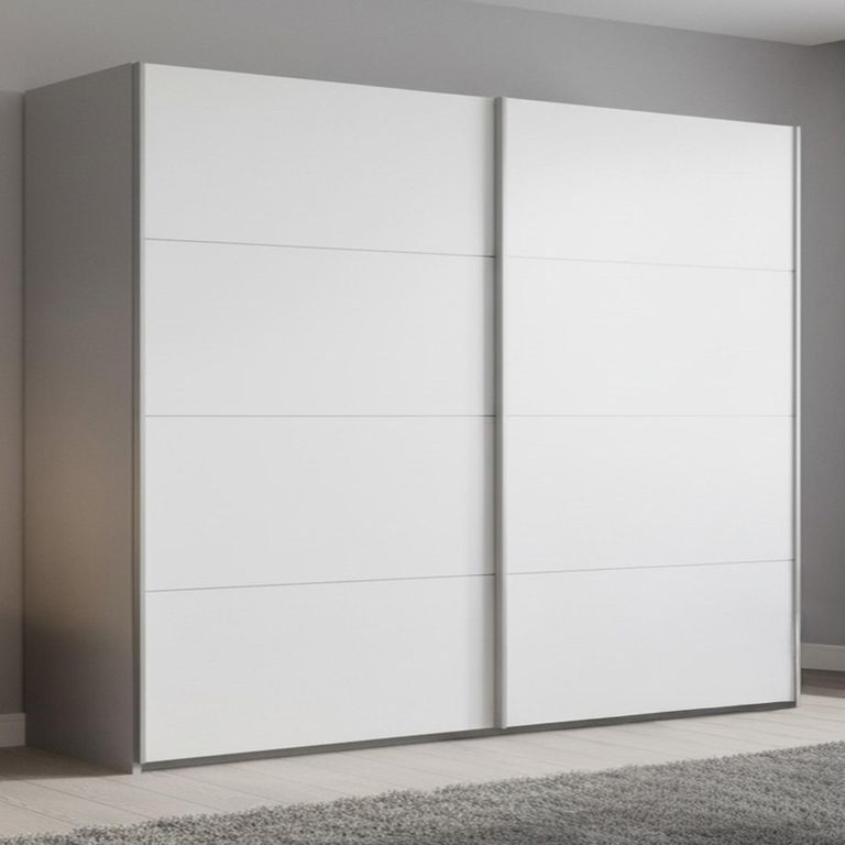Beluga Extra Sliding Wardrobe - 271cm - 2 Door - Silk Grey & Alpine White