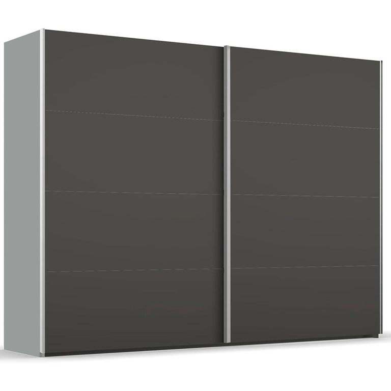 Beluga Extra Sliding Wardrobe - 271cm - 2 Door - Silk Grey & Graphite