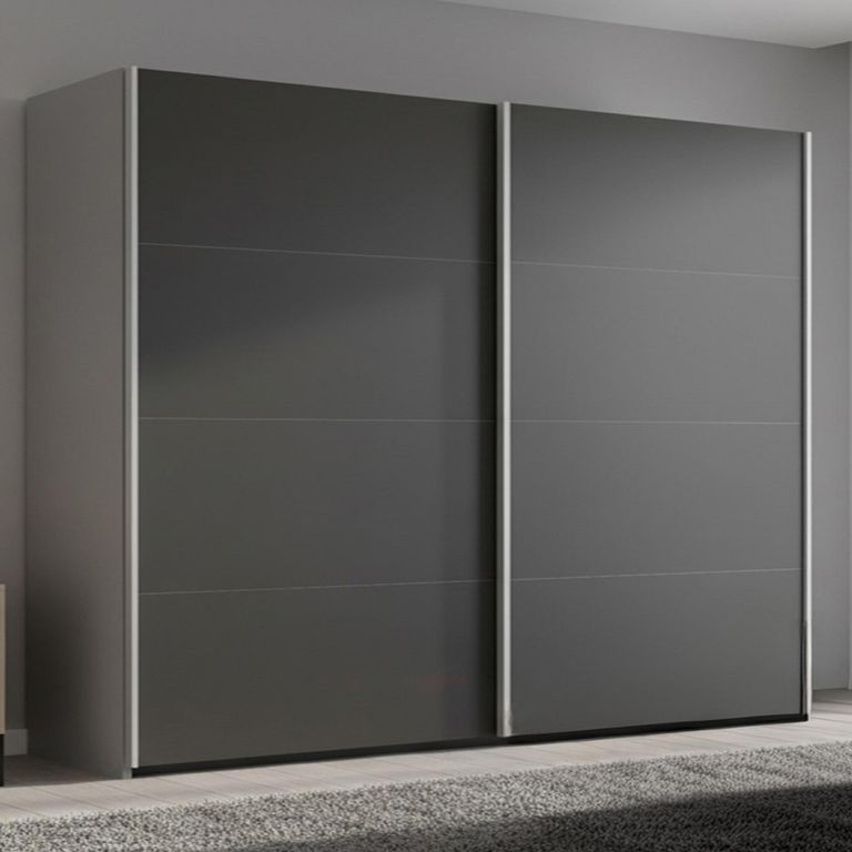 Beluga Extra Sliding Wardrobe - 271cm - 2 Door - Silk Grey & Graphite
