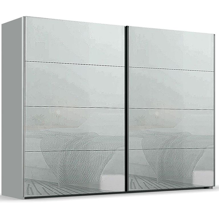 Rauch Beluga Extra 271cm 2 Door Sliding Wardrobe - Silk Grey and Silk Grey Glass