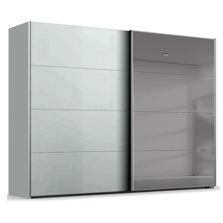Rauch Beluga Extra 271cm 2 Door Sliding Wardrobe with Grey Mirror - Silk Grey