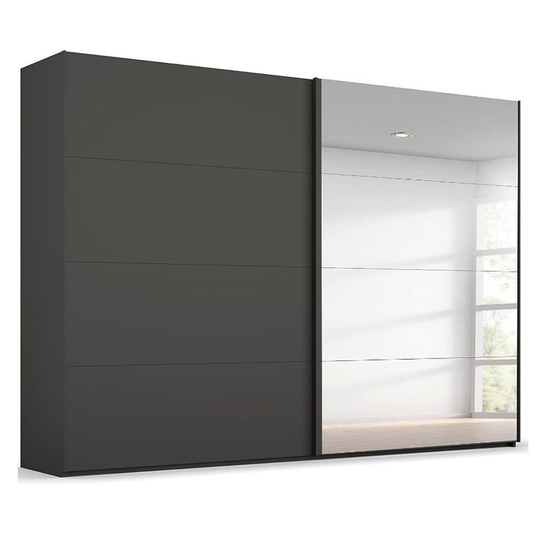 Beluga Extra Sliding Wardrobe - 271cm - 2 Door - Mirror - Graphite
