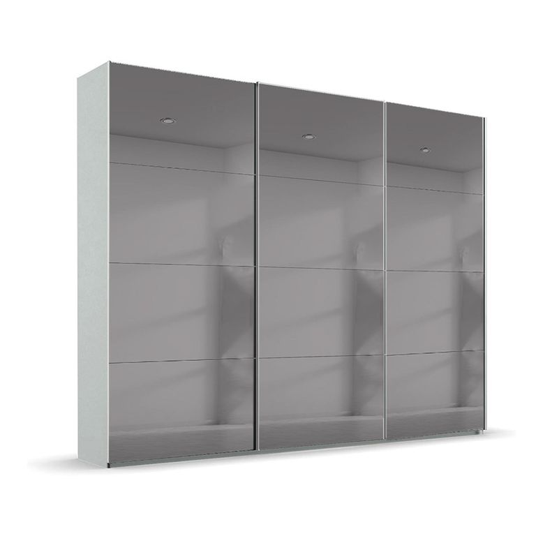 Beluga Extra Sliding Wardrobe - 271cm - 3 Door - Grey Mirrored - Silk Grey