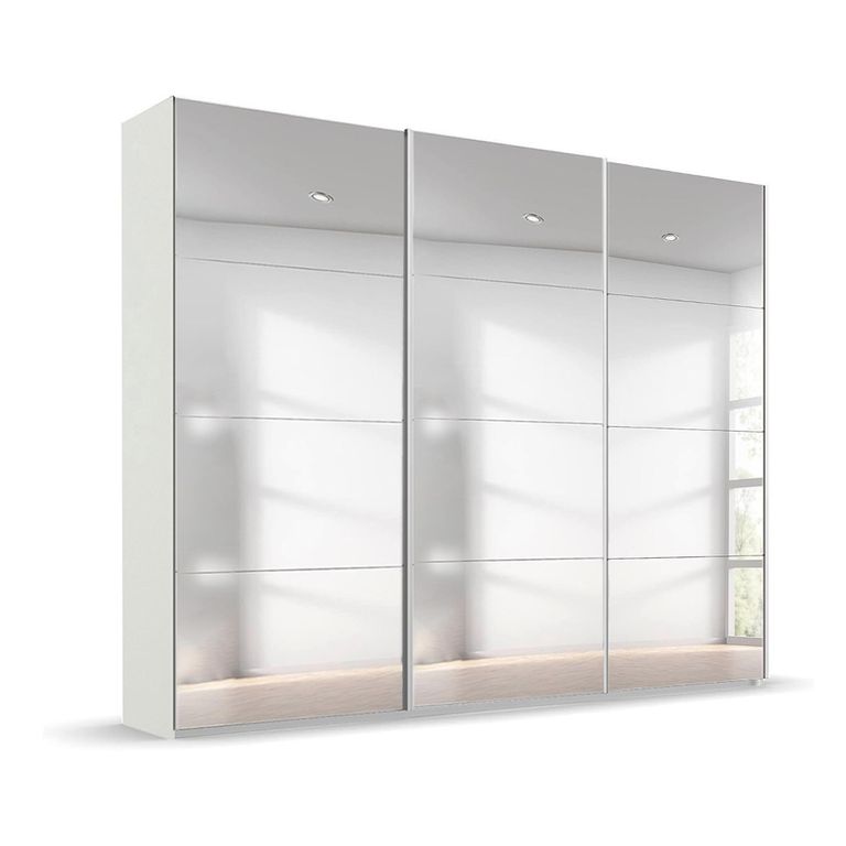 Beluga Extra Sliding Wardrobe - 271cm - 3 Door - Mirrored - Alpine White