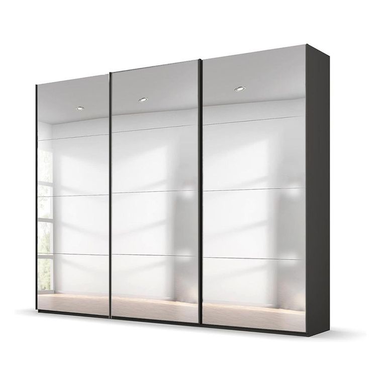 Beluga Extra Sliding Wardrobe - 271cm - 3 Door - Mirrored - Graphite