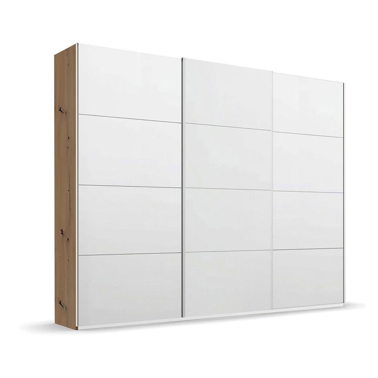 Beluga Extra Sliding Wardrobe - 271cm - 3 Door - Artisan Oak & Alpine White