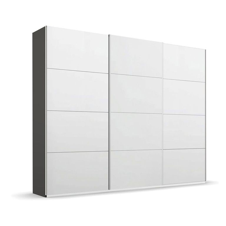 Beluga Extra Sliding Wardrobe - 271cm - 3 Door - Graphite & Alpine White
