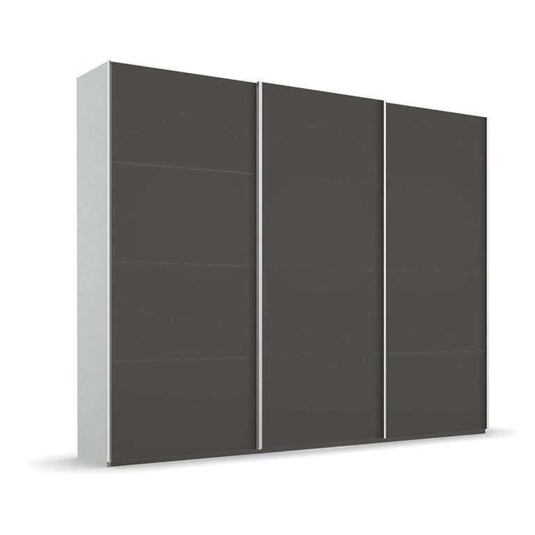 Beluga Extra Sliding Wardrobe - 271cm - 3 Door - Silk Grey & Graphite