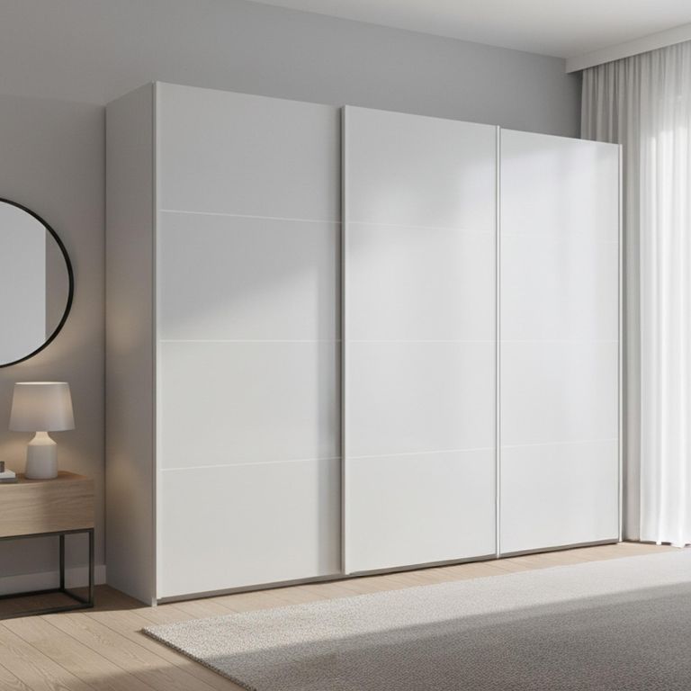 Beluga Extra Sliding Wardrobe - 271cm - 3 Door - Silk Grey