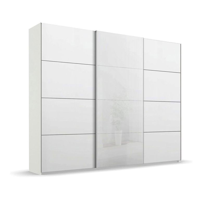 Beluga Extra Sliding Wardrobe - 271cm - 3 Door - White High Gloss & Alpine White Front