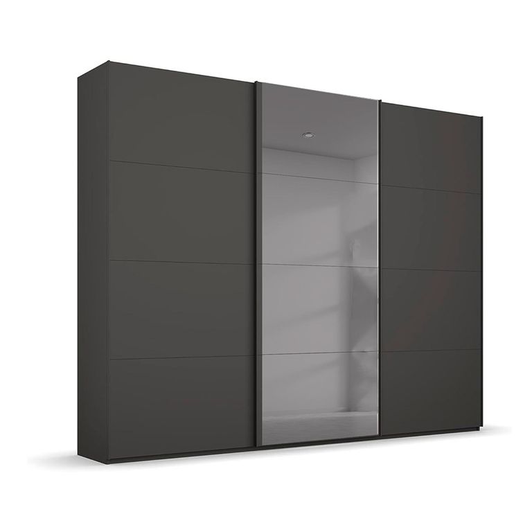 Rauch Beluga Extra 271cm 3 Door Sliding Wardrobe with Grey Mirror - Graphite