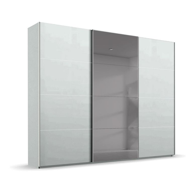 Rauch Beluga Extra 271cm 3 Door Sliding Wardrobe with Grey Mirror - Silk Grey