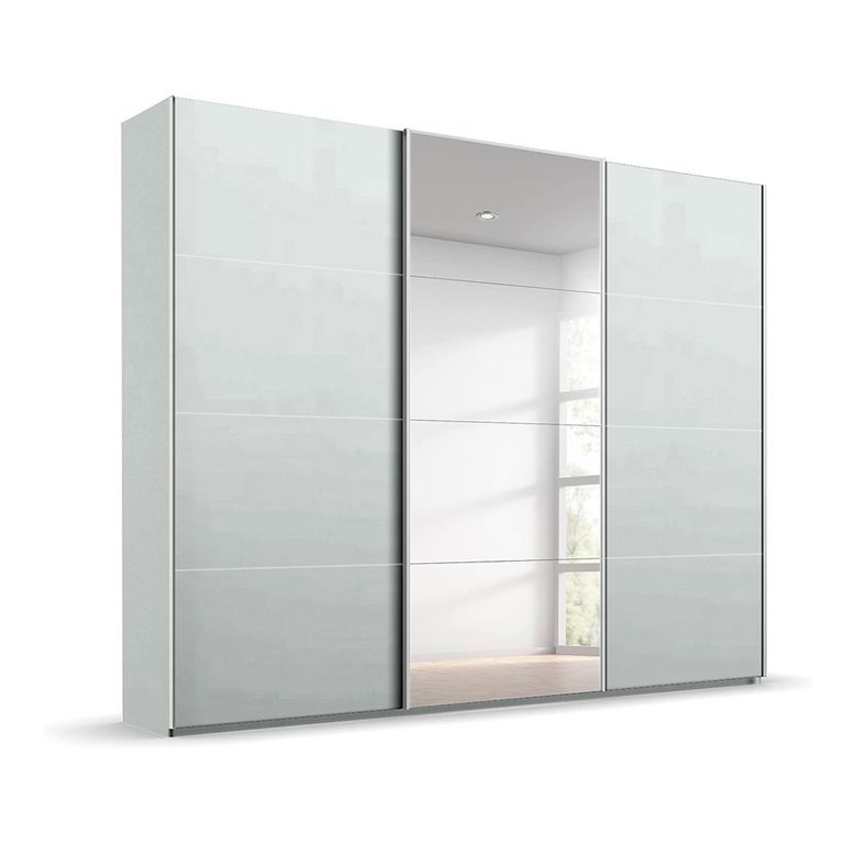 Beluga Extra Sliding Wardrobe - 271cm - 3 Door - Mirror - Silk Grey
