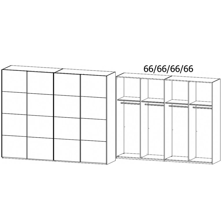 Rauch Beluga Extra 271cm 4 Door Sliding Wardrobe - Alpine White