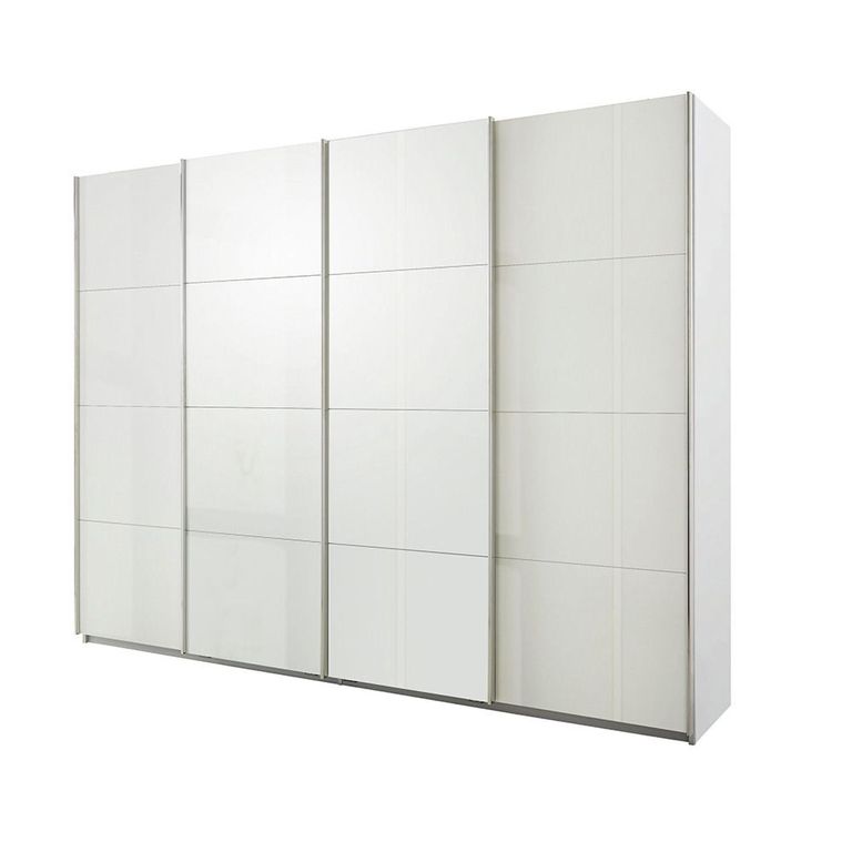 Beluga Extra Sliding Wardrobe - 271cm - 4 Door - Alpine White & White High Gloss