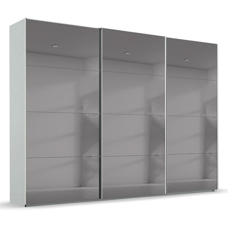 Beluga Extra Sliding Wardrobe - 316cm - 3 Door - Grey Mirrored - Silk Grey