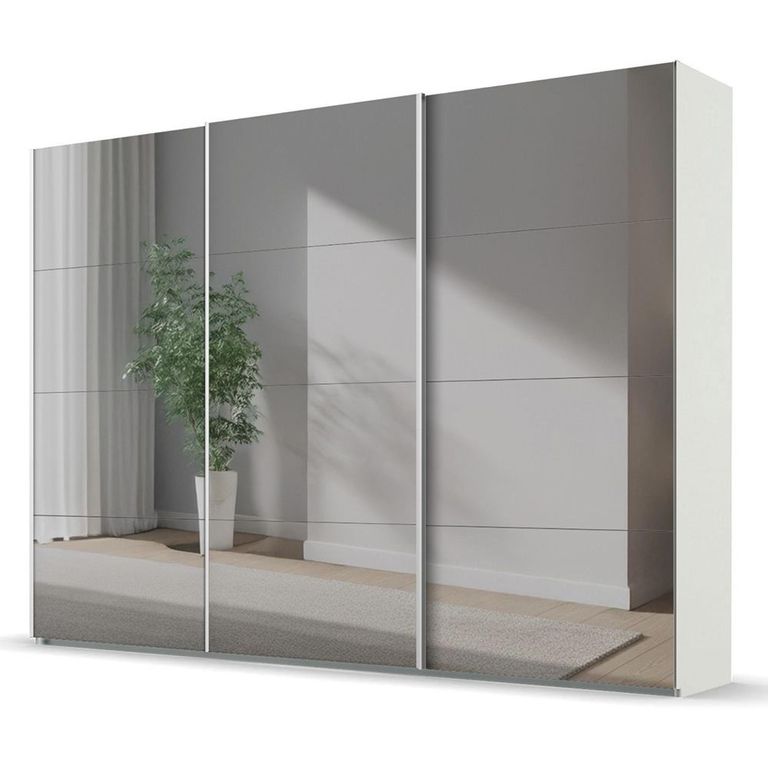 Beluga Extra Sliding Wardrobe - 316cm - 3 Door - Mirrored - Alpine White