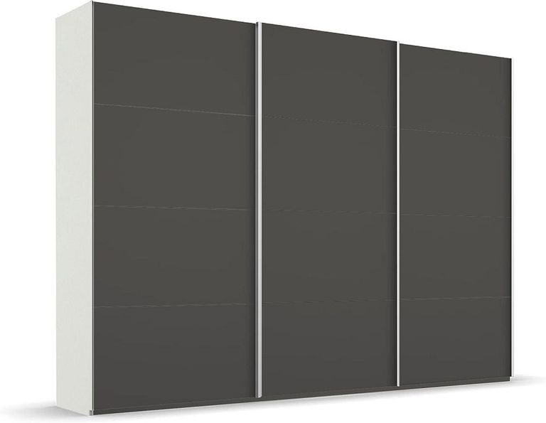 Beluga Extra Sliding Wardrobe - 316cm - 3 Door - Alpine White & Graphite