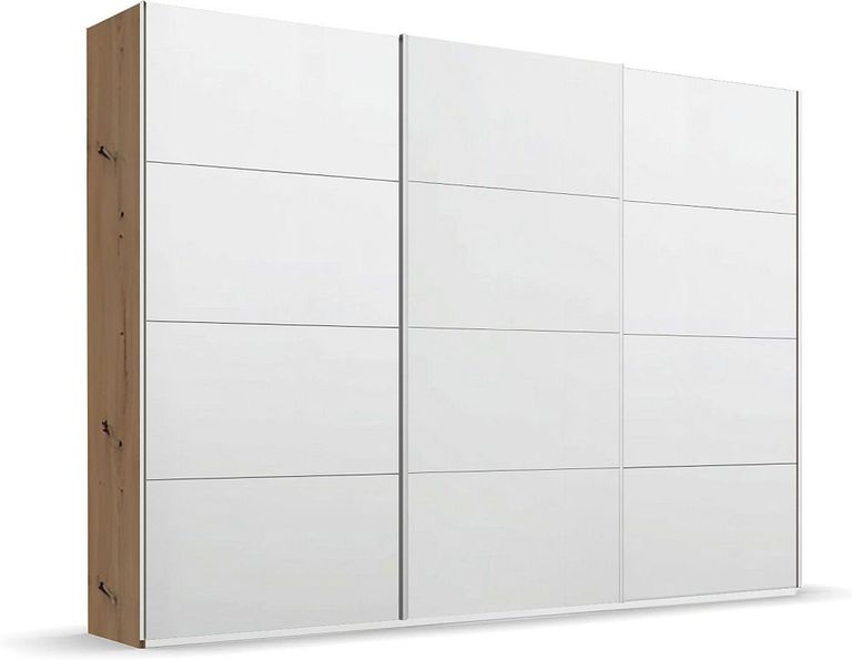 Beluga Extra Sliding Wardrobe - 316cm - 3 Door - Artisan Oak & Alpine White