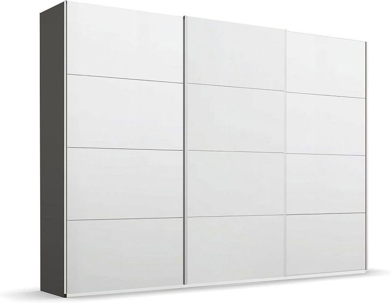 Beluga Extra Sliding Wardrobe - 316cm - 3 Door - Graphite & Alpine White