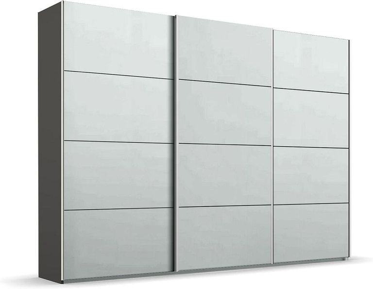 Beluga Extra Sliding Wardrobe - 316cm - 3 Door - Graphite & Silk Grey