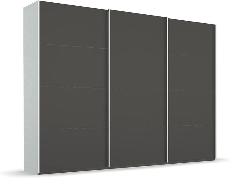Beluga Extra Sliding Wardrobe - 316cm - 3 Door - Silk Grey & Graphite