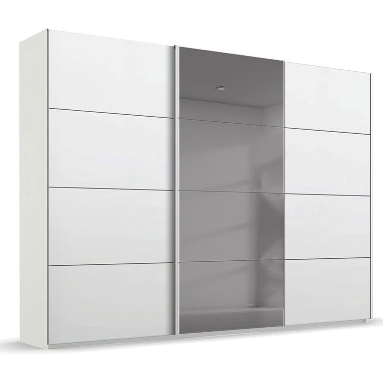Rauch Beluga Extra 316cm 3 Door Sliding Wardrobe with Grey Mirror - Alpine White
