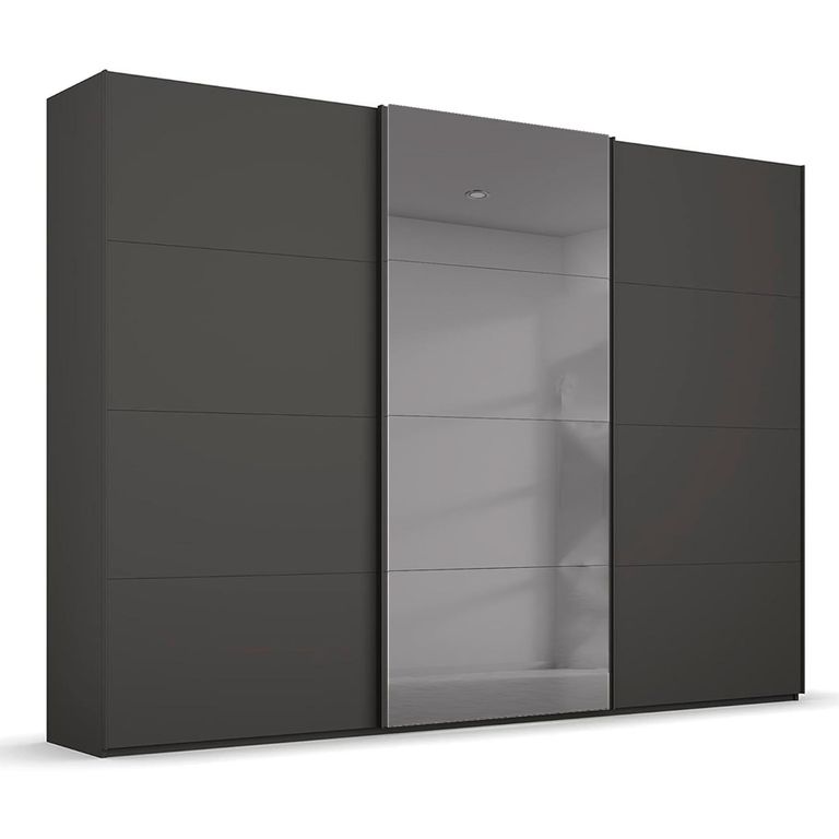 Rauch Beluga Extra 316cm 3 Door Sliding Wardrobe with Grey Mirror - Graphite