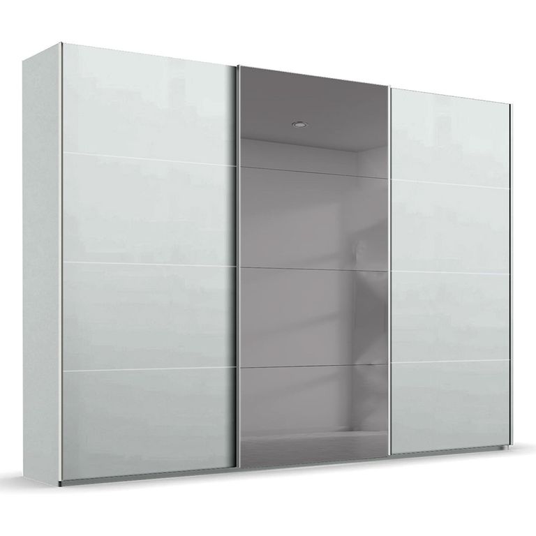 Rauch Beluga Extra 316cm 3 Door Sliding Wardrobe with Grey Mirror - Silk Grey