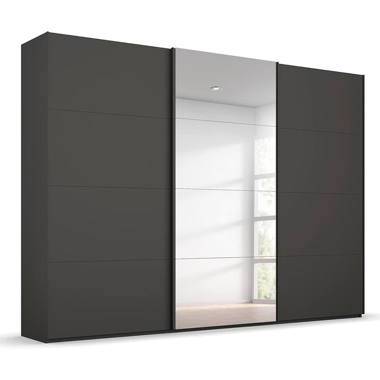 Beluga Extra Sliding Wardrobe - 316cm - 3 Door - Mirror - Graphite