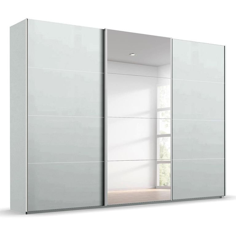 Beluga Extra Sliding Wardrobe - 316cm - 3 Door - Mirror - Silk Grey