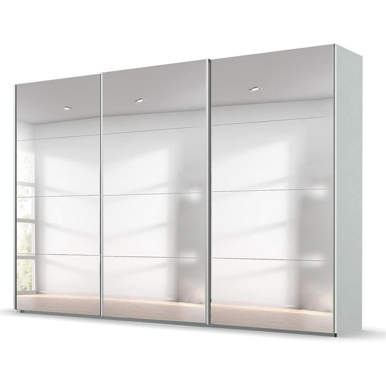 Beluga Extra Sliding Wardrobe - 361cm - 3 Door - Mirrored - Silk Grey