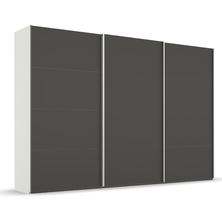 Beluga Extra Sliding Wardrobe - 361cm - 3 Door - Alpine White & Graphite