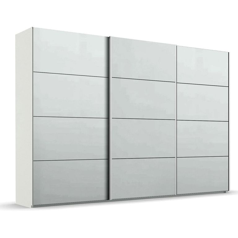 Beluga Extra Sliding Wardrobe - 361cm - 3 Door - Alpine White & Silk Grey