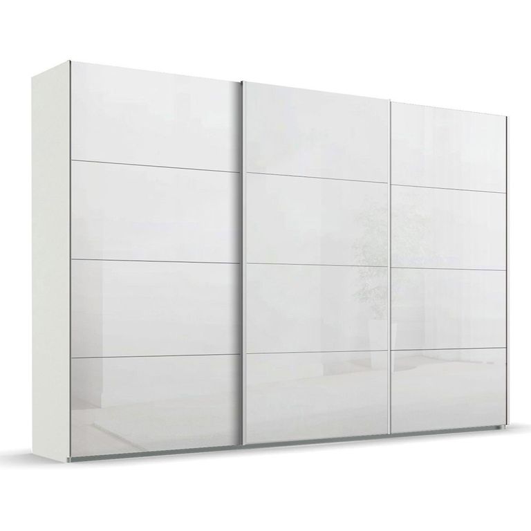 Beluga Extra Sliding Wardrobe - 361cm - 3 Door - Alpine White & White High Gloss