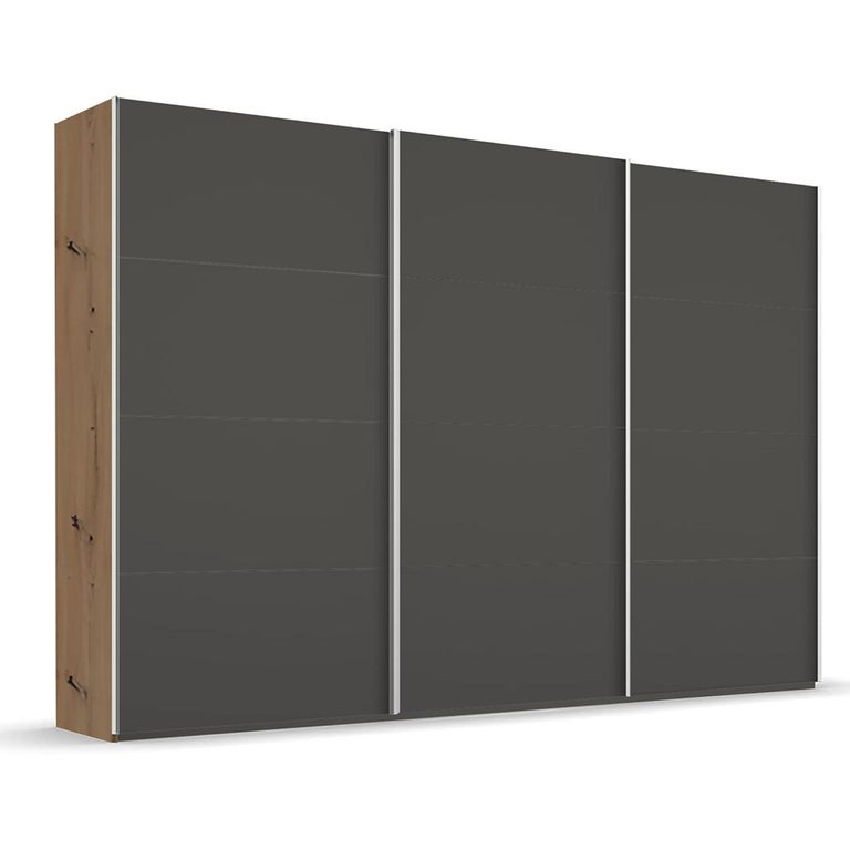 Beluga Extra Sliding Wardrobe - 361cm - 3 Door - Artisan Oak & Graphite