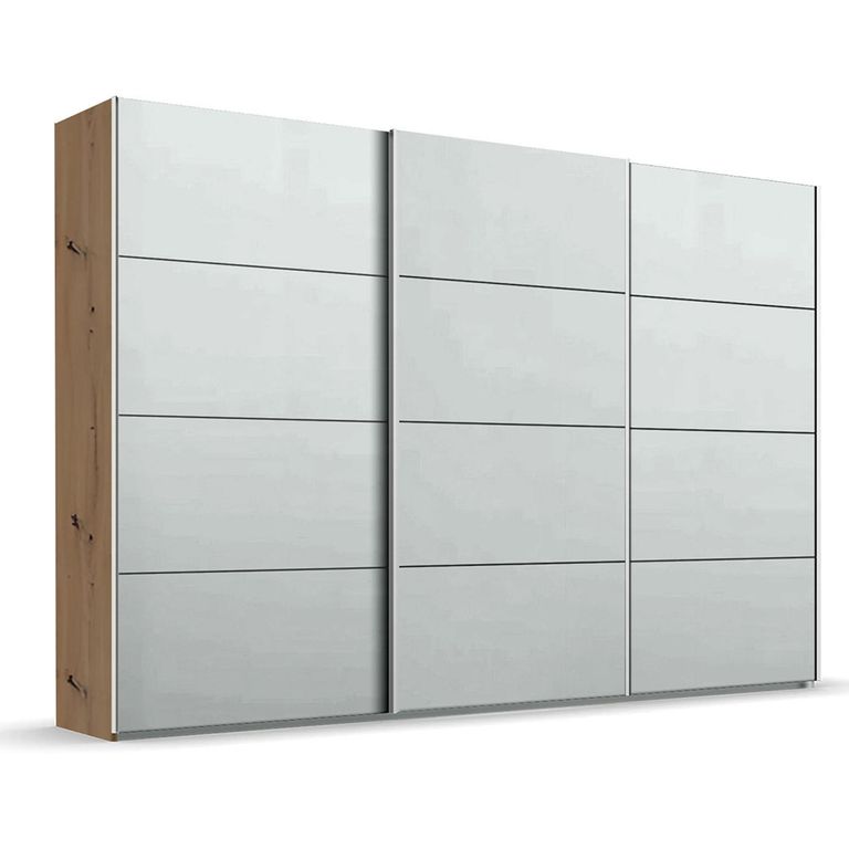 Beluga Extra Sliding Wardrobe - 361cm - 3 Door - Artisan Oak & Silk Grey