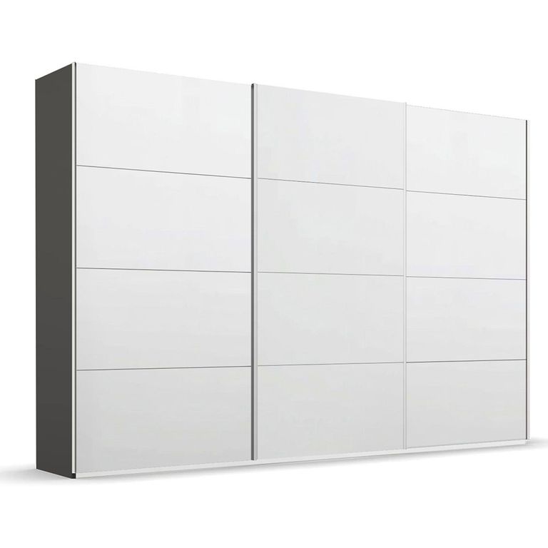 Beluga Extra Sliding Wardrobe - 361cm - 3 Door - Graphite & Alpine White