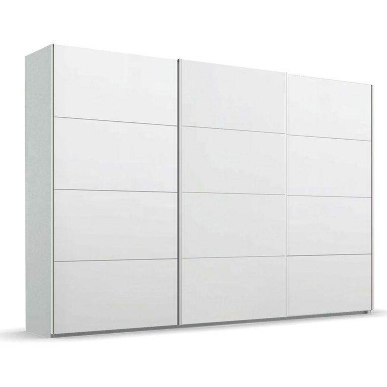 Beluga Extra Sliding Wardrobe - 361cm - 3 Door - Silk Grey & Alpine White