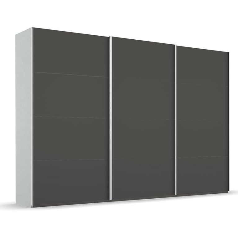 Beluga Extra Sliding Wardrobe - 361cm - 3 Door - Silk Grey & Graphite
