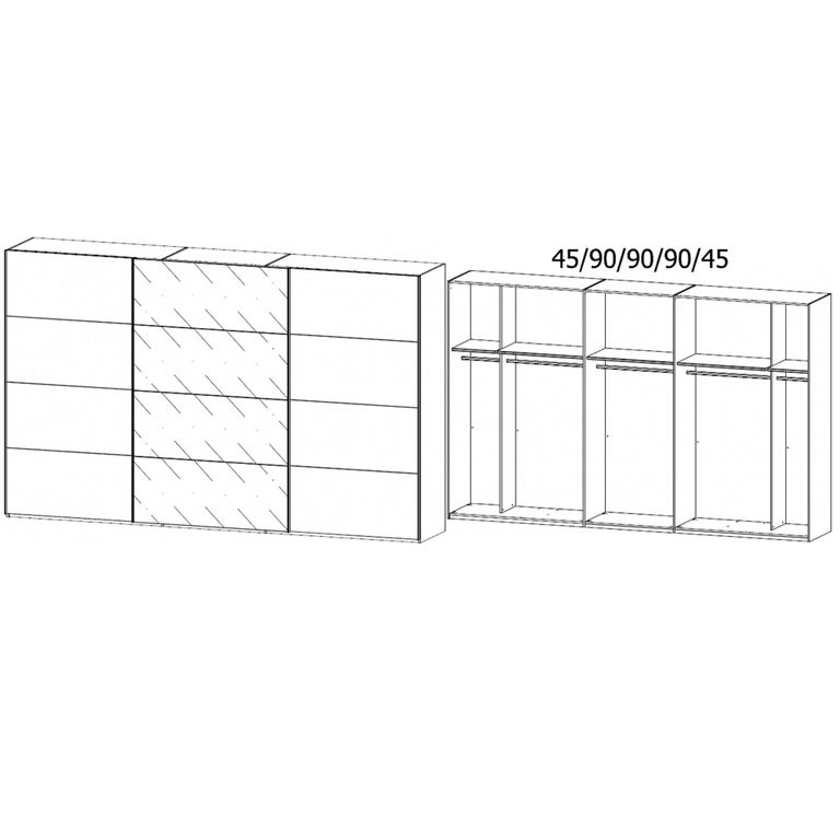 Rauch Beluga Extra 361cm 3 Door Sliding Wardrobe with Grey Mirror - Alpine White