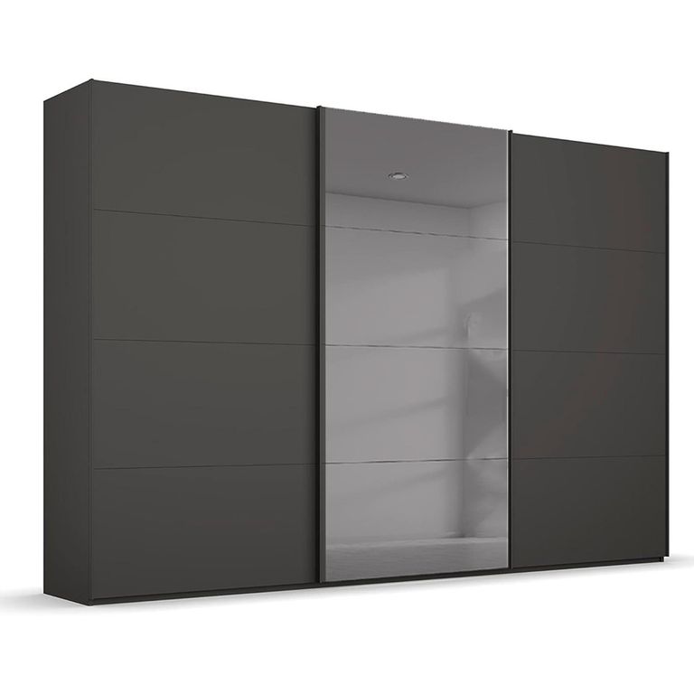 Rauch Beluga Extra 361cm 3 Door Sliding Wardrobe with Grey Mirror - Graphite